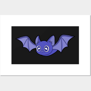 Funny cute Blue Bat Gift Posters and Art